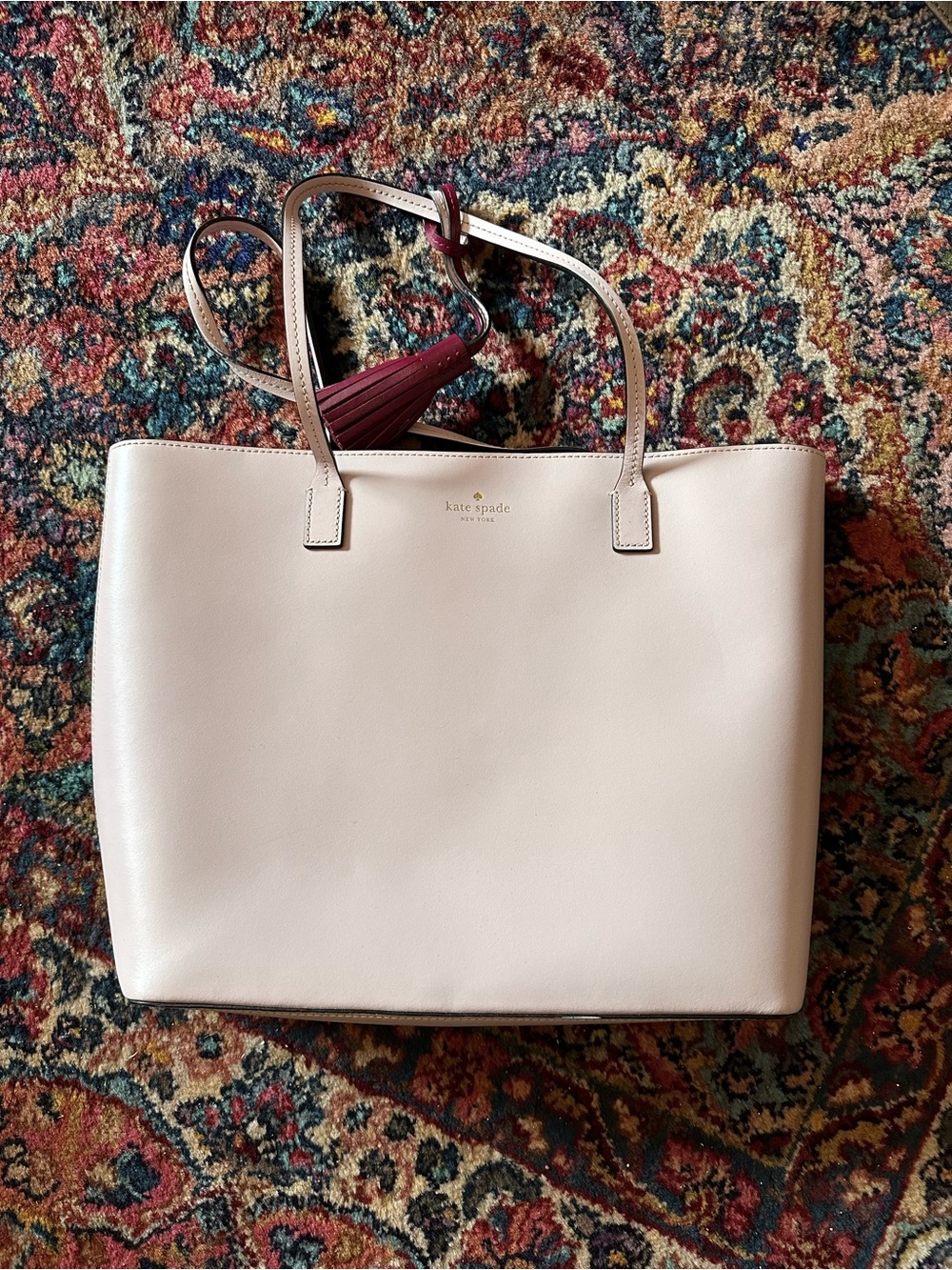 kate spade Blush Pink Leather Tote with Tassel